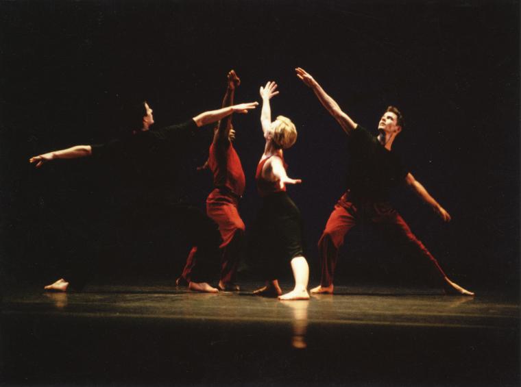 Jean-Guillaume Weis, Joe Bowie, Joachim Schlömer, and Clarice Marshall in the premiere performance run of "Love Song Waltzes," 1989