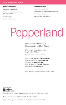 Program for "Pepperland," Brooklyn Academy of Music - May 8-11, 2019
