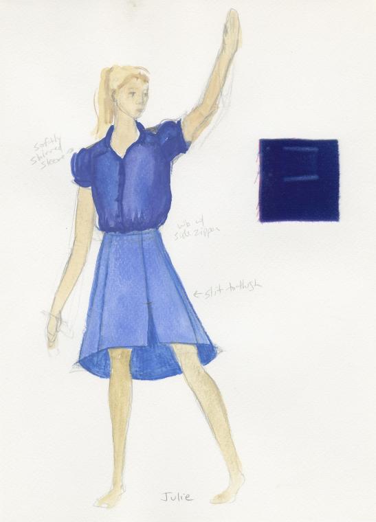 Costume sketch for "Rock of Ages," 2004