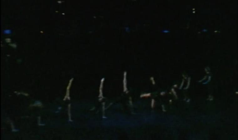 Screenshot from the performance video of Dance Theater Workshop presents: The Fall Events, December 15, 1985