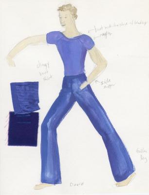 Costume sketch for "Rock of Ages," 2004