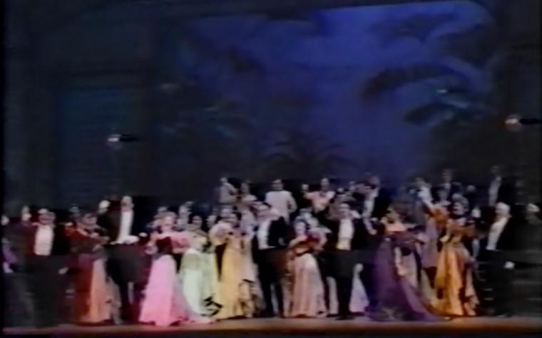 Screenshot from the performance video at the Seattle Opera, May 7, 1988