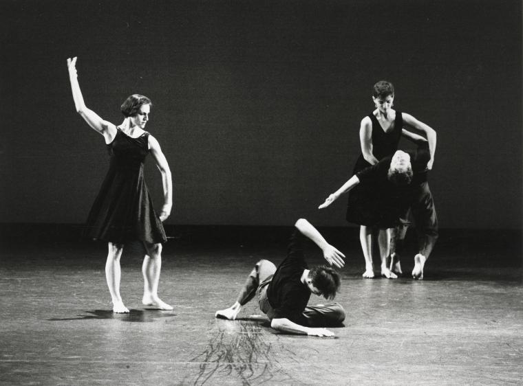 Tina Fehlandt, Keith Sabado, Mireille Radwan Dana, and Jean-Guillaume Weis in the premiere performance run of "Love Song Waltzes," 1989