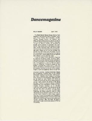 Dance Magazine - April 1982