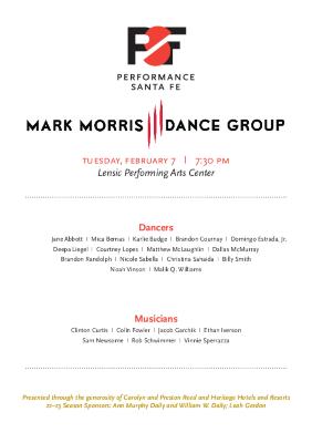 Program for "Pepperland," Performance Santa Fe - February 7, 2023