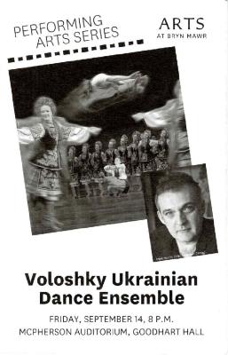 Program for Voloshky Ukrainian Dance Ensemble - September 14, 2012