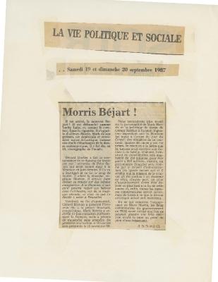 La Vie Politique et Sociale - September 1987
