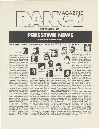 Dance Magazine - September 1987