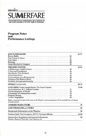 Program for Boston Ballet - July 11, 1986