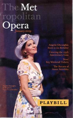 Program for "Orfeo ed Euridice," The Metropolitan Opera (New York, NY) - January 9-31, 2009