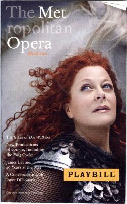 Program for "Orfeo ed Euridice," The Metropolitan Opera - April 29-May 14, 2011