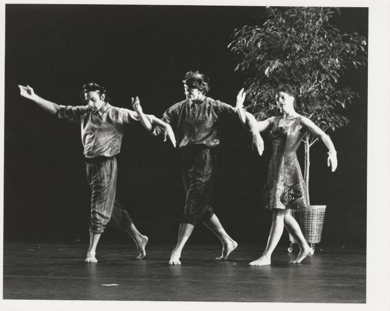 Mark Morris, Rob Besserer, and Susan Hadley in the premiere performance run of "Pièces en Concert," 1986