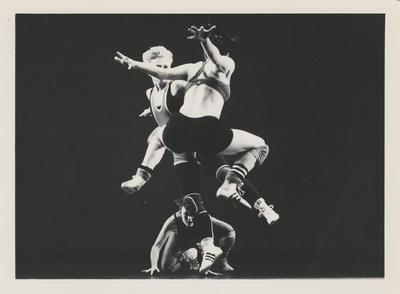 Clarice Marshall and Susan Hadley in "Championship Wrestling after Roland Barthes" from "Mythologies," 1989