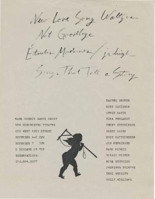 Flyer for Dance Theater Workshop presents the Fall Events (New York, NY) - November 4-7, 1982
