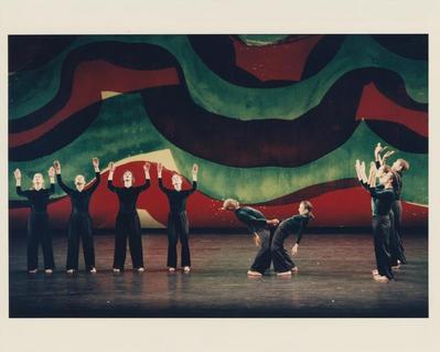 The company in the premiere performance run of "Rhymes With Silver," 1997