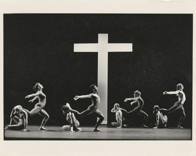 The company in the premiere performance run of "Stabat Mater," 1986